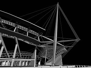 예술가의 인상으로 그린 케이블 스트레이 배열