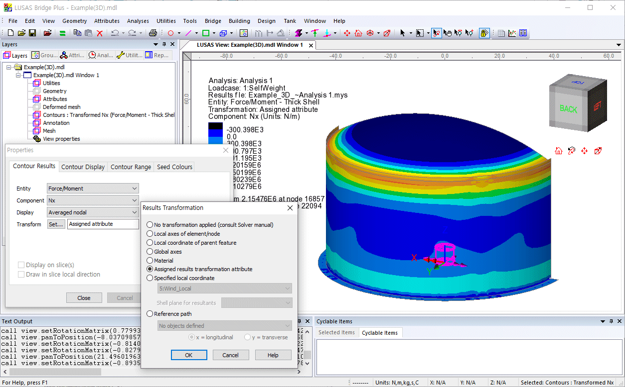 부품의 Nx와 Ny의 변환된 결과 플롯