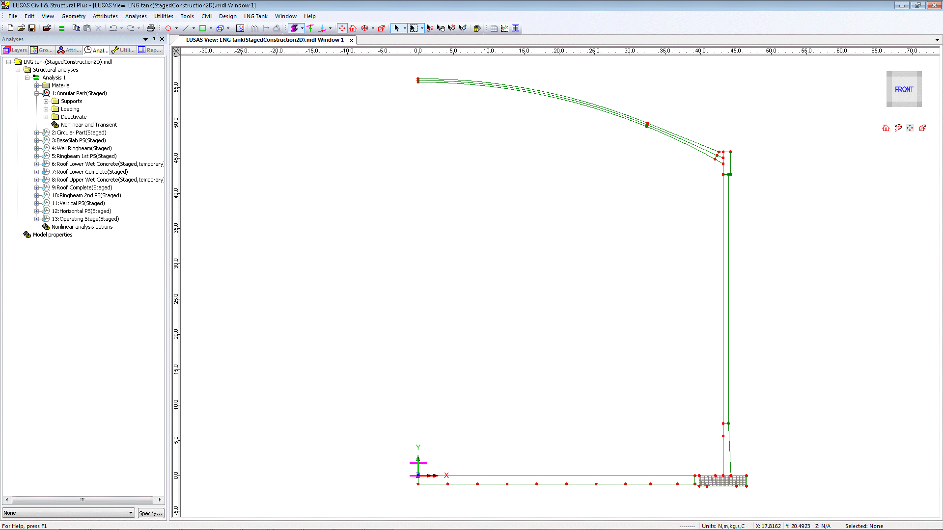 2D 축대칭 단계 시공 해석