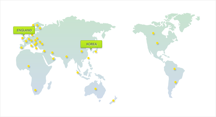 세계 지도로 보는 LUSAS 네트워크